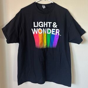 Unisex Pride Black “Light & Wonder” Graphic Short Sleeve T-Shirt size XL